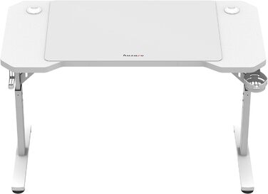 Ігровий стіл Huzaro Hero 2.6 білий, 120x60 см, метал, 3 рівні, з підставкою для навушників і напоїв, кабель-менеджмент, з килимком для миші