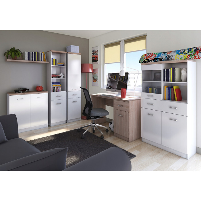 Стелаж Mebelbos Top Mix, білий, 40 x 183 x 33 см