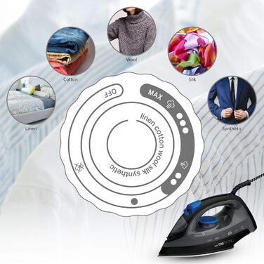 Парова праска Clatronic DB 3703, 1800 Вт, 23 парові отвори, 150 мл, самоочищення, 3 рівні подачі пари, нержавіюча підошва, чорна