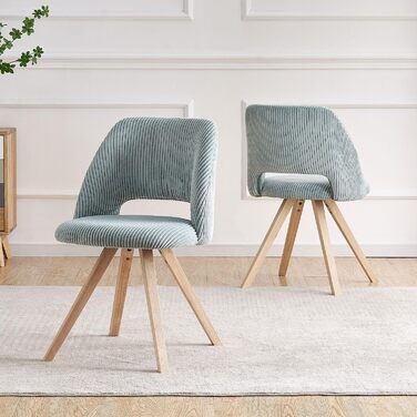 Комплект стільців B&D home Mary 2 шт, антрацит, сучасний м'який кухонний і офісний стілець з корду для вітальні, їдальні, спальні, в стилі модерн та кантрі