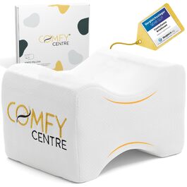 Подушка для сну на боку ComfyCentre: ортопедична подушка між колінами з піни Memory Foam - біла, без ременя