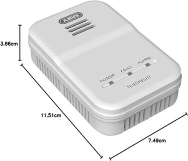 Детектор природного газу та метану ABUS GWM100ME, 85 дБ, мережевий AC220-240V, білий