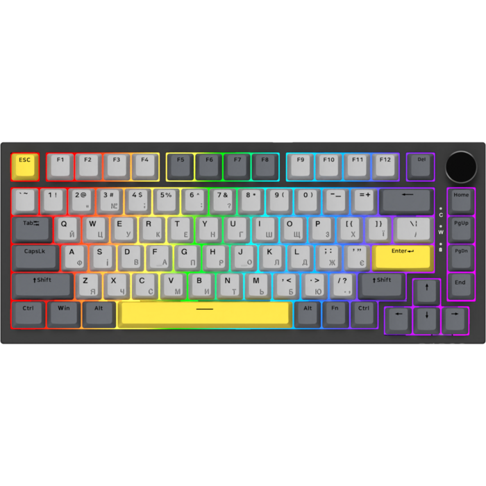 Дротова механічна клавіатура Ajazz AK820 Sea Salt Switch Black (AK820-SS-BGY)