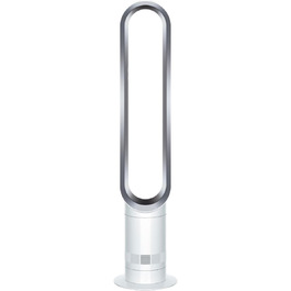 Dyson Cool AM07 Тихий турбовентилятор 100 см з пультом, енергозберігаючий, 9 годин таймер, для спальні, 10 швидкостей, білий/сріблястий