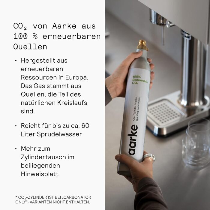 Сифонизатор для води Aarke Carbonator 3 з нержавіючої сталі, з PET-пляшкою 1л