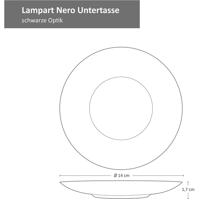 MamboCat Кавовий сервіс Lampart Nero I 18 предметів, для 6 осіб, чорний матовий, сучасний етно-стиль, кераміка