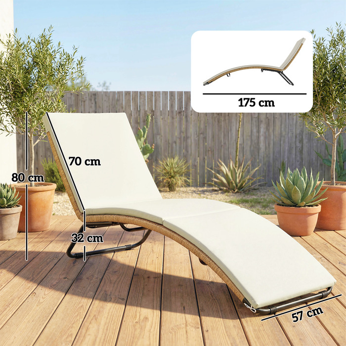 Шезлонг з ротангу Polyrattan S-подібної форми з подушкою, дихаюча сітка, сталевий каркас