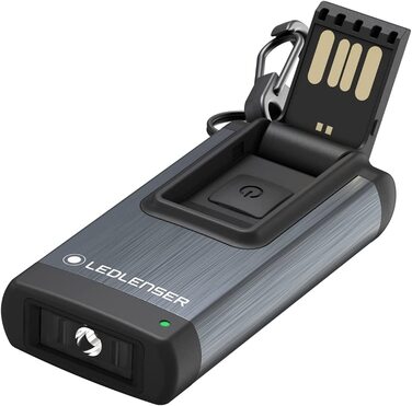 Ліхтар-брелок Ledlenser K4R, 120 люмен, 25 м, акумуляторний, USB зарядка, сірий
