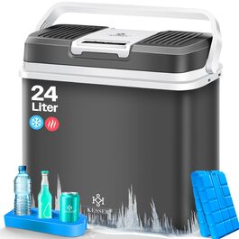 Автомобільний термобокс KESSER 24л: Електричний холодильник/грілка 12/230V для авто, човна, кемпінгу. Режими ECO та MAX, колір антрацит
