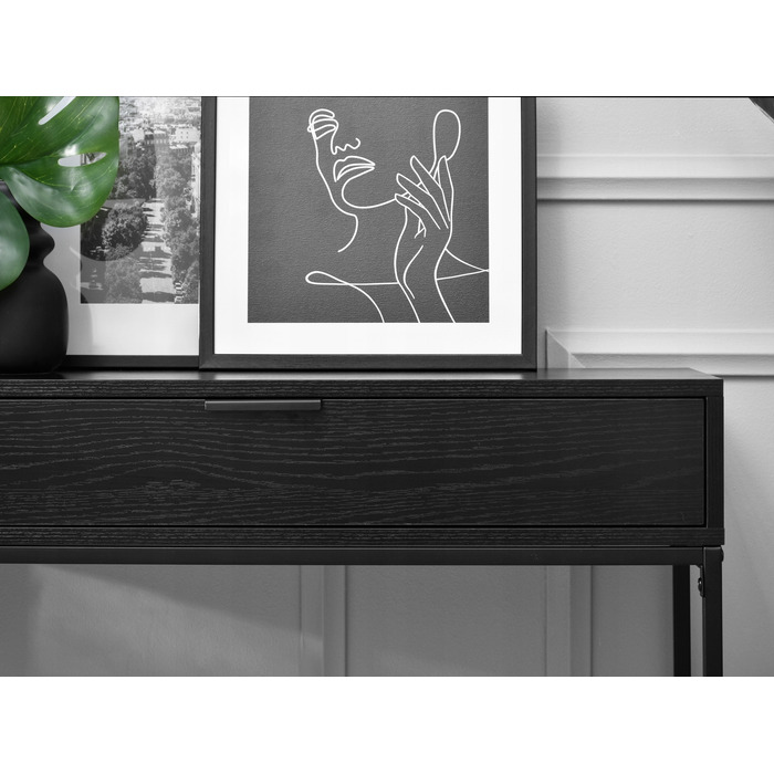 Консольний столик Mebel-Partner, чорний матовий, 80 x 76,5 x 28 см