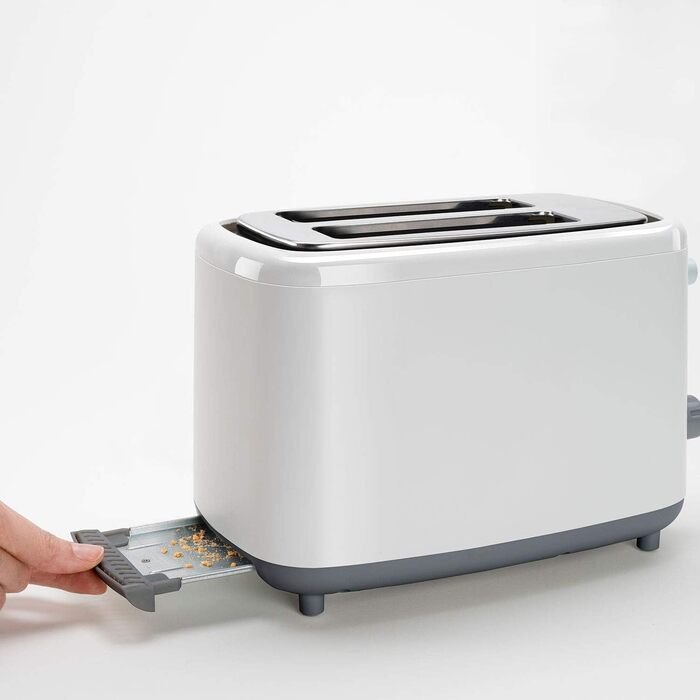 Тостер Black+Decker BXTOA820E, 820Вт, 2 широкі відділення, 7 режимів, підставка для булочок, білий