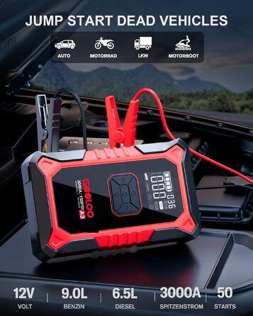 Пусковий пристрій GOOLOO A3 Jump Starter 3000A з компресором 150 PSI та функцією Powerbank