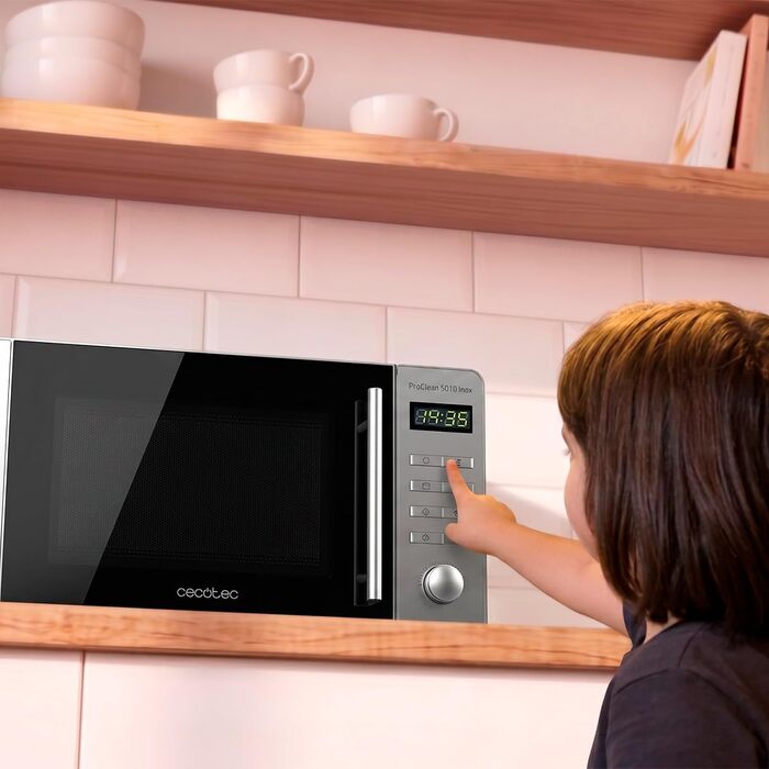 Мікрохвильова піч Cecotec Proclean 5010 Inox Wave, 20л, 1150 Вт, нержавіюча сталь, 8 програм, LED-дисплей