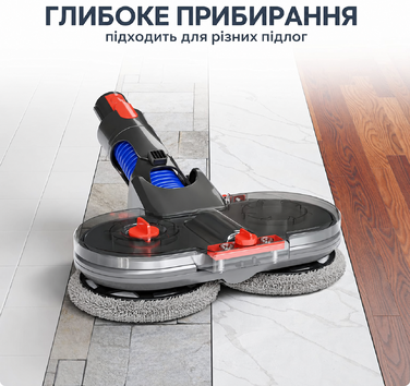 Електрична насадка для вологого прибирання Dripl для пилососів Dyson V7/V8/V10/V11/V15/Gen5 з від'ємним резервуаром для води, 6 багаторазових мопів і 1 контейнером для заповнення