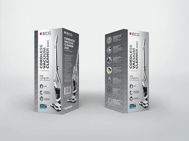 Акумуляторний вертикальний пилосос ECG VT 4420 3в1 білий