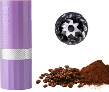 Кавомолка ручна 1Zpresso Q Air фіолетова, конічні жорна, нержавіюча сталь, для подорожей