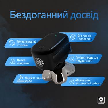 Електричний гоління для обличчя та голови Skull Shaver Palm Pro MX5 - бездротовий, акумуляторний, для мокрого та сухого гоління, чоловічий, USB-зарядка, Grooming Set, леза Carver 4 Pro, LCD-дисплей