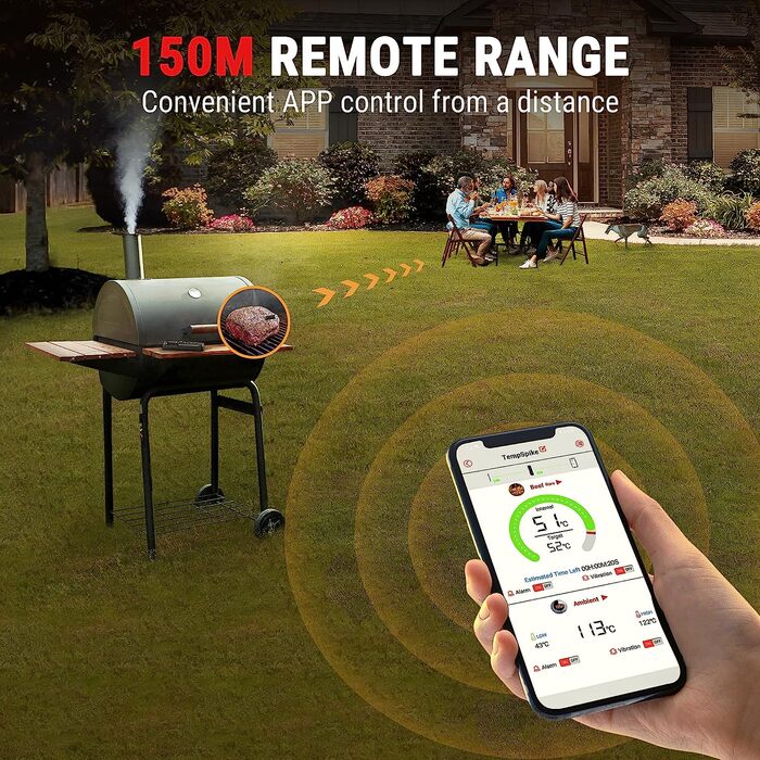Бездротовий м'ясний термометр ThermoPro TempSpike TP961 Bluetooth, IP67, для гриля та духовки, до 150 м, безпечний для посудомийки