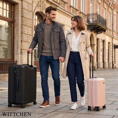 Валіза велика Wittchen Stripes Line XL (76.5x50x29 см), пластикова Hartschalen ABS, 96 л, м'ятна