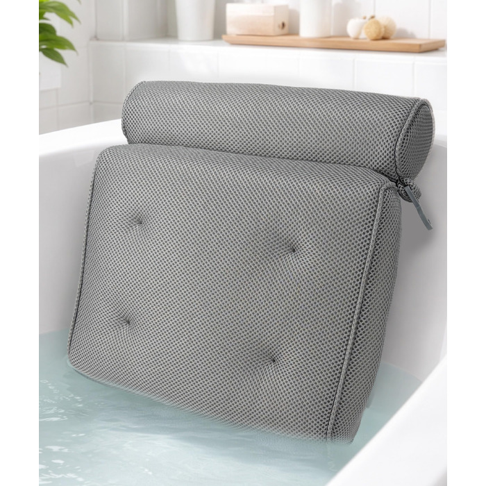 Подушка для ванни Everlasting Comfort з підголівником та підставкою для шиї, антиковзка, з присосками, швидковисихаюча сітка, стандартний розмір