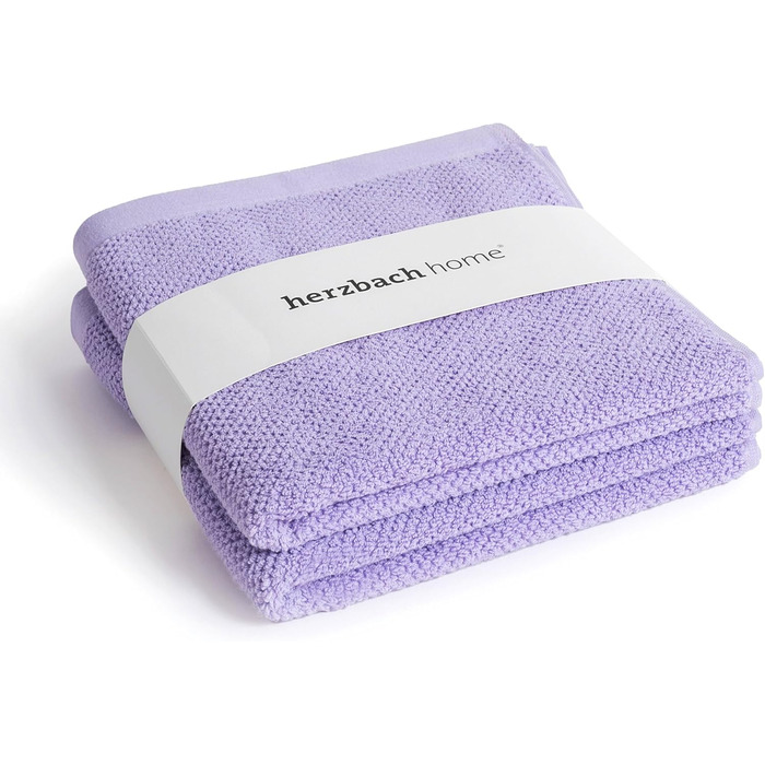 Рушники Herzbach Home Spa 50x100 см, 100% бавовна, лаванда, набір 2 шт.