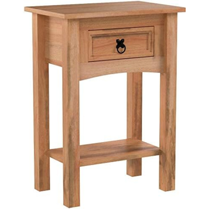 Консольний стіл Vida Designs Corona, масив сосни, 1 шухляда, коричневий, 53x35x73 см