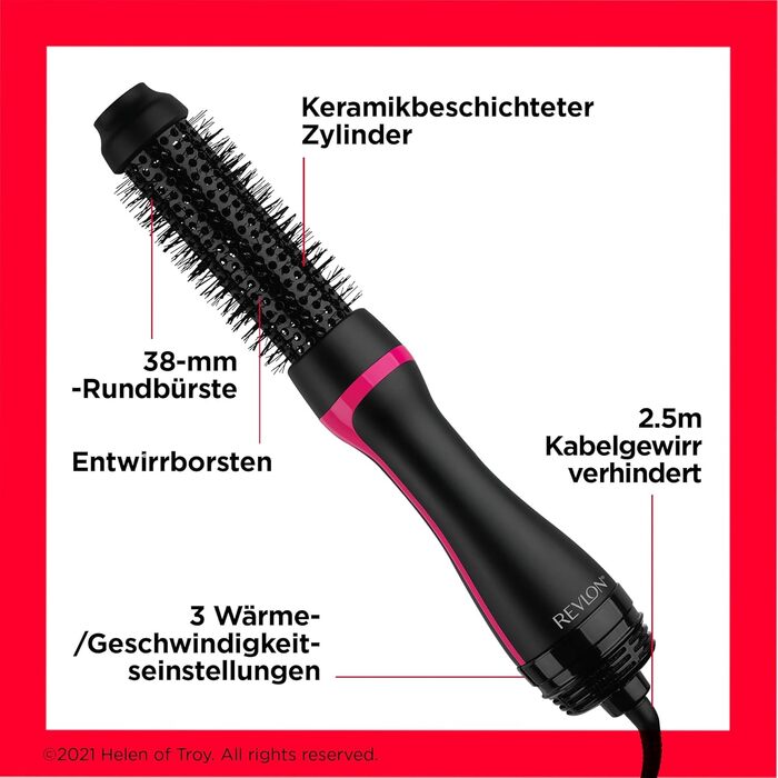 Revlon One-Step Style Booster RVDR5292UKE – Фен-щітка для укладання 38 мм з керамічним покриттям та іонізацією
