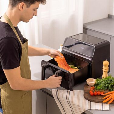 Аерофритюрниця Cecotec Cecofry Advance 9000 Window з подвійним кошиком 9л (2x4.5л), 2200 Вт, вікном та підсвіткою, 8 програм, чорна
