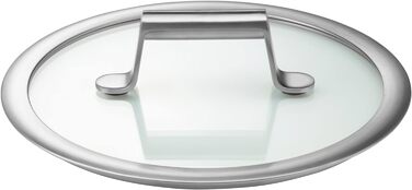 Набір каструль WMF Comfort Line для індукції, 5 предметів, матова нержавіюча сталь Cromargan, зі скляними кришками, з мірною шкалою, можна штабелювати, без покриття