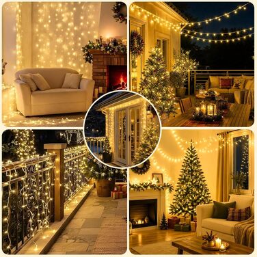 Світлодіодна гірлянда-кластер MAGGIFT 20м, 1000 LED, теплий білий колір, з пультом дистанційного керування, різдвяна ілюмінація