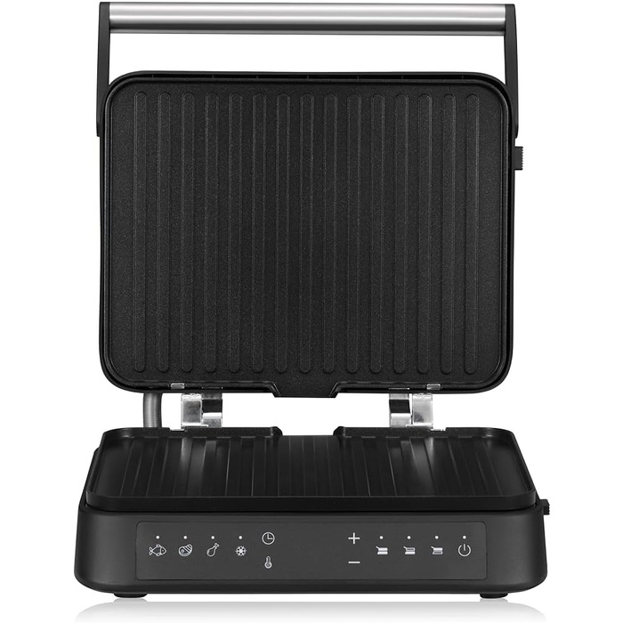 Електрогриль-тостер ZEEGMA Grill Chef 3.0 2-в-1, 2000 Вт, керамічне антипригарне покриття, регульована температура та кут нахилу, можна мити в посудомийній машині