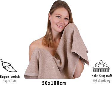 Набір рушників Betz Berlin 6 шт, 50x100 см, 100% бавовна, кольору капучино