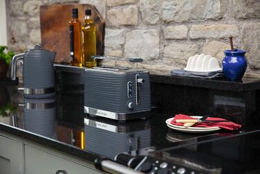 Тостер Russell Hobbs Inspire Grau на 2 тости, з підставкою для булочок, 6 режимів, розморожування та підігрів - 24373-56