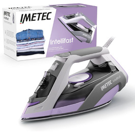 Парова праска Imetec Intellifast 2400 Вт, керамічна підошва Diamond, автоматичне регулювання пари і температури, потрійний захист від накипу, 1.9 м кабель