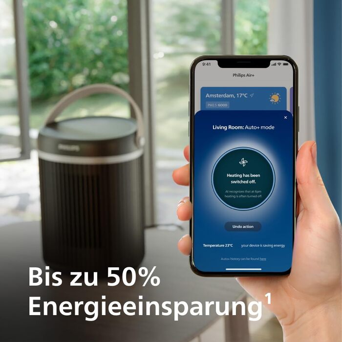 Керамічний тепловентилятор-товпік Philips Smart 5000 серії, 2000 Вт, чорний