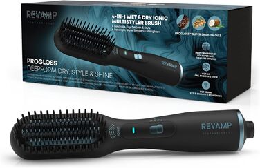 Керамічна щітка-випрямляч Revamp Progloss Deepform для сухого та вологого волосся з оліями