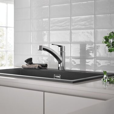 Змішувач кухонний GROHE Start з висувним душем, поворотний на 90°, хром (30531001)