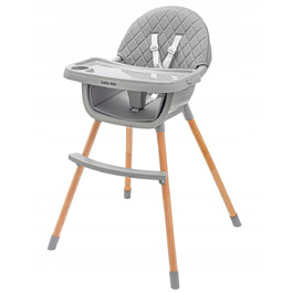 Стілець для годування Baby Mix Freja wooden dark grey 52920, темно-сірий