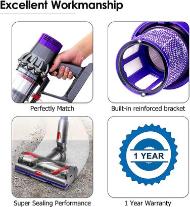 Набір з 3 фільтрів для пилососа Dyson Gen5 Detect/Outsize, змінні HEPA фільтри для бездротових пилососів Dyson SV23, SV24, Gen5 Detect Fluffy