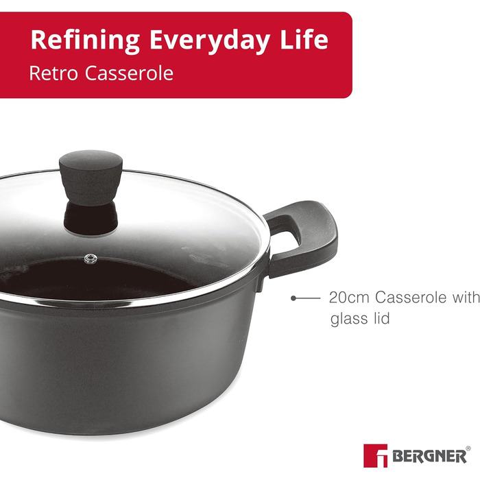 Каструля Bergner Retro 20 см, антипригарне покриття