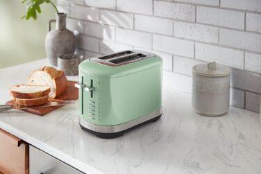 Тостер KitchenAid для 2 скибок, ретро дизайн, нержавіюча сталь (Колір: Фісташка) - 7 функцій