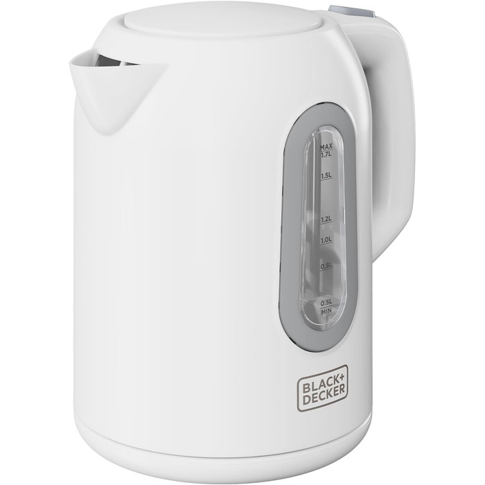 Електричний чайник BLACK+DECKER BXKE2204E 1,7 л, 2200 Вт, з автоматичним вимкненням, 360° база, прихований нагрівач, фільтр, індикатор рівня води