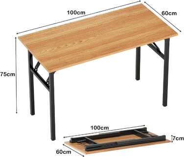 Стіл SogesHome складаний комп'ютерний 100x60x75 см для дому та офісу, письмовий, обідній, конференц-стіл