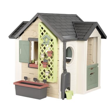 Дитячий садовий будиночок Smoby Life Garten Spielhaus 128x132x135 см з переробленого пластику - для дітей від 2 років
