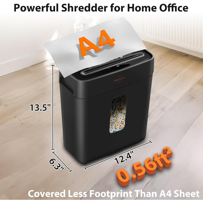 Шредер Fellowes Powershred 6 аркушів, знищувач документів з перехресним подрібненням (P-4), для офісу