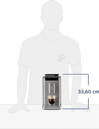 Кавоварка Tchibo Esperto2 Caffè з функцією 2 чашок для крем-кави та еспресо, титан-срібло + набір кави у подарунок
