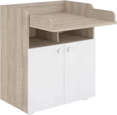 Комод для дитячої кімнати Shefa Wickelkommode 700 Teddy, білий - сучасний комод для дитячої, 47 x 70 x 86 см, білий, Teddy (Ulme)