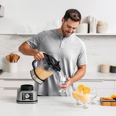 Блендер Ninja Foodi Power Nutri Mixer 3-в-1, 1200 Вт, автоматичні програми, для смузі, густих намазок і заморожених напоїв, 2,1 л глечик, 700 мл стакан і 400 мл чаша з Power-мішалкою, сріблястий, CB350EU