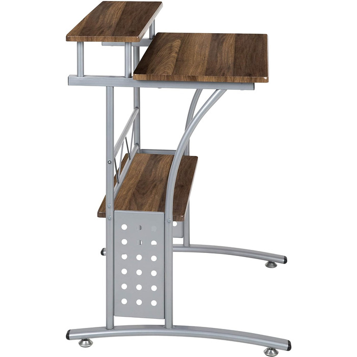 Комп'ютерний стіл Flash Furniture з металу та МДФ, полицями, рустикальний горіх