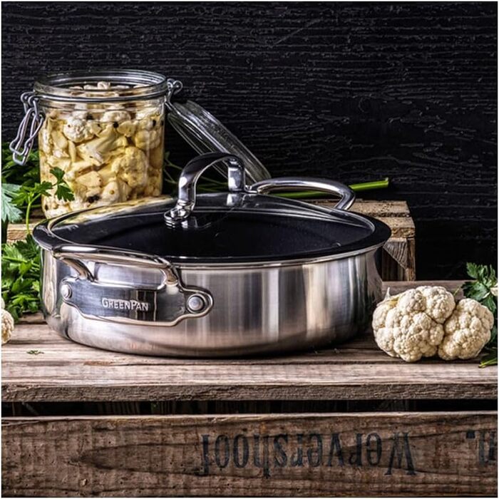 GreenPan сковорода з нержавіючої сталі 26 см з кришкою CC003820-001